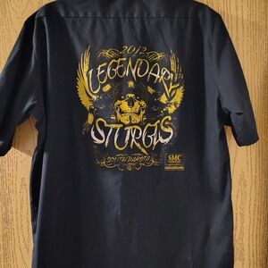 Legendary Sturgis Dickies Black and Gold Graphic Shirt Size XL